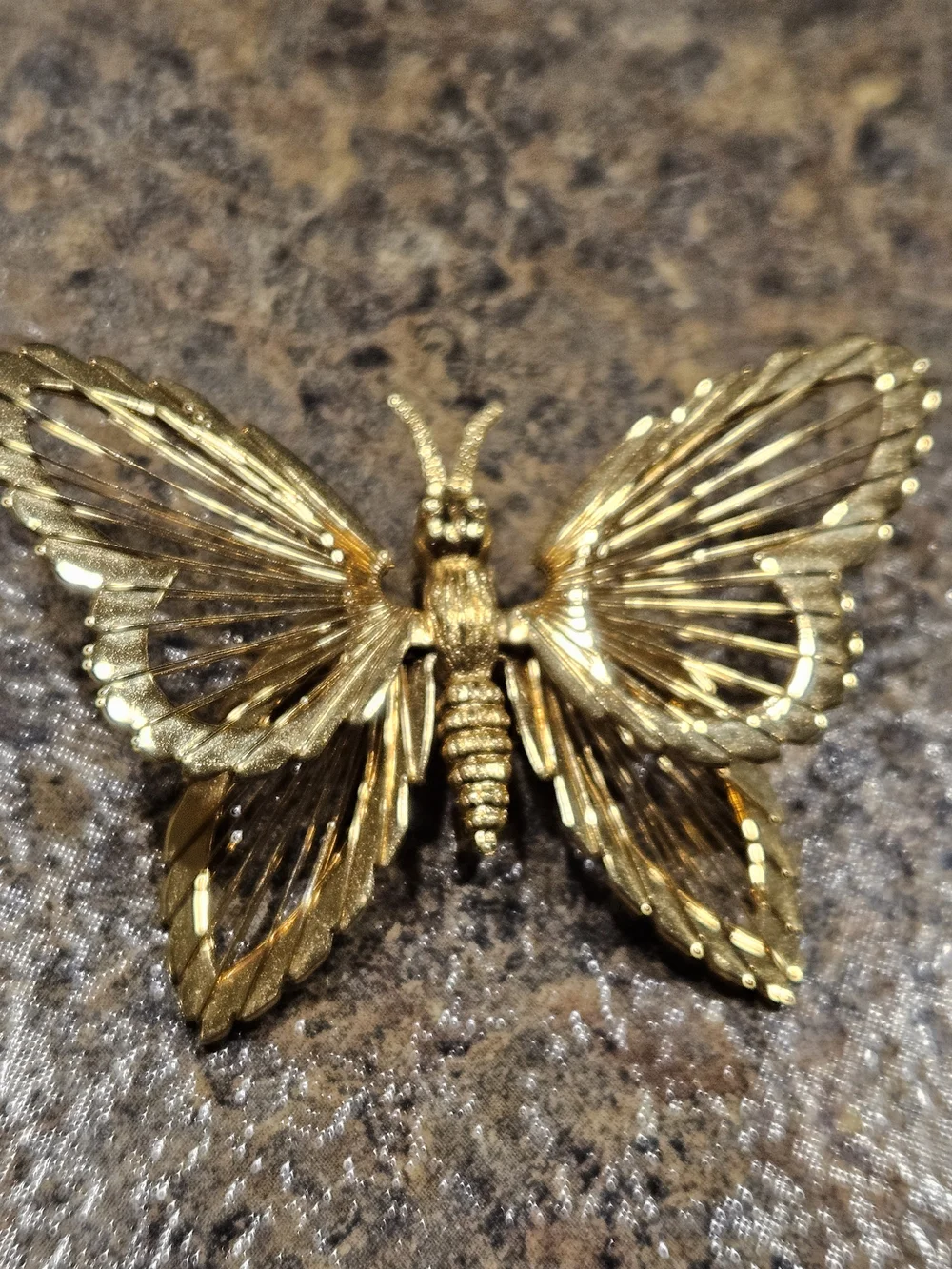 Gold Butterfly Brooch Pin